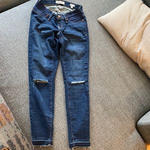 NWT MADEWELL MATERNITY SKINNY JEANS LORELEI WASH DROP HEM EDITION